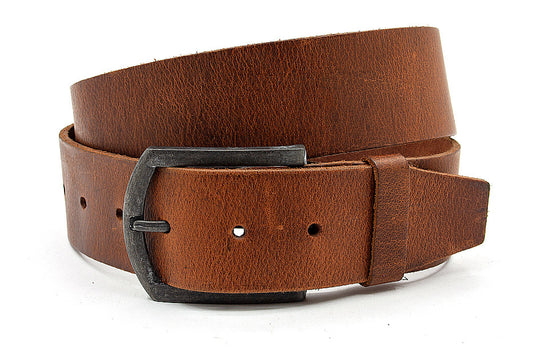Stoere cognac dames/heren riem