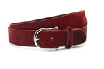 dames jeans riem rood leer 4 cm