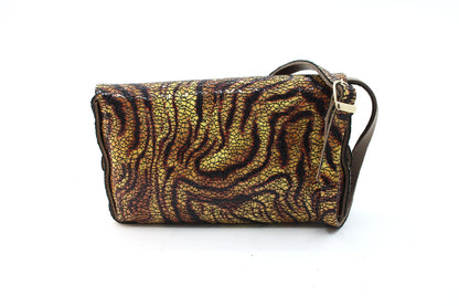 Gele crossbody tas met print - klein model