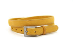 dames smalle riem geel leer 2.5 cm