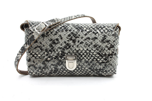 Dames schoudertas met slangen print - klein model