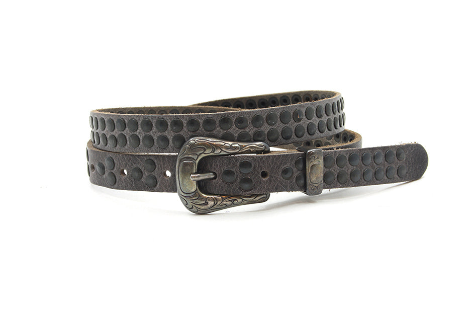 Damesriem grijs met studs