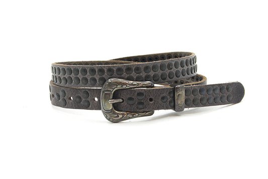 Damesriem grijs met studs