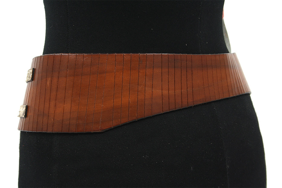 Dames heupriem cognac met print