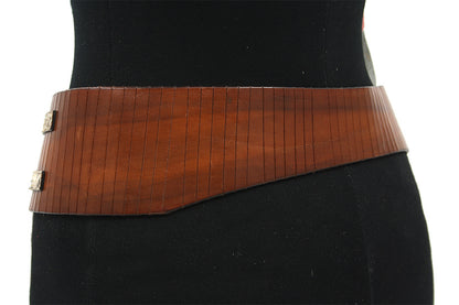 Dames heupriem cognac met print