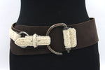 dames brede riem bruin leer 9 cm
