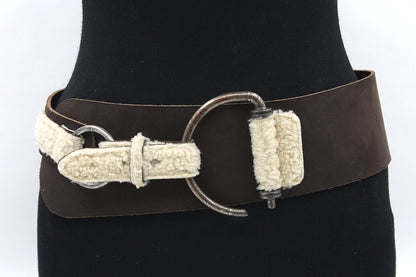 Dames heupriem bruin suede