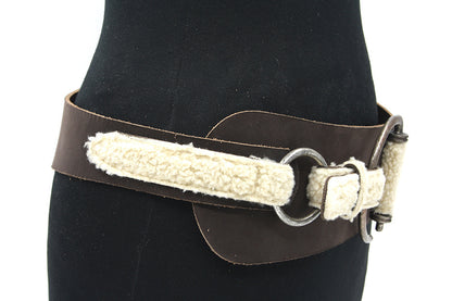 Dames heupriem bruin suede