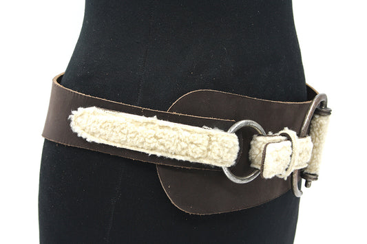 Dames heupriem bruin suede