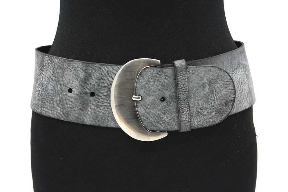 Brede afhangriem grijs gemeleerd