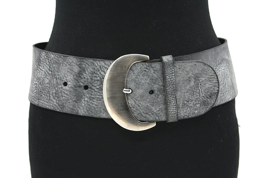 Brede afhangriem grijs gemeleerd