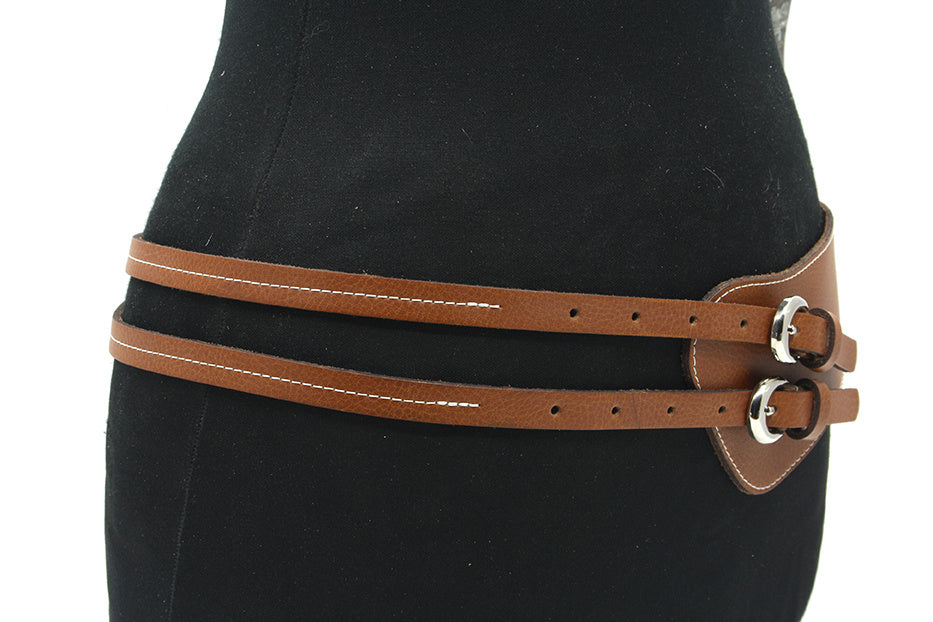 Dames heupriem donker cognac