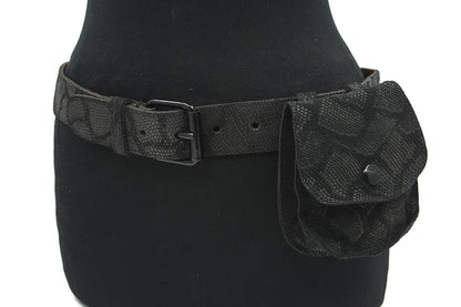 Dames heupriem zwart reptiel