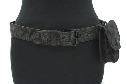 Dames heupriem zwart reptiel