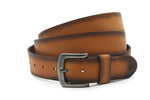 heren extra lange riem cognac leer 3.5 cm