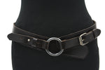 dames brede riem bruin leer 4.5 cm