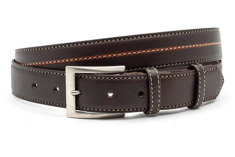 heren jeans riem bruin leer 3 cm