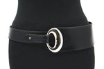dames brede riem zwart leer 8 cm