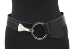 dames brede riem bruin leer 4.5 cm