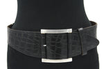 dames brede riem zwart leer 8 cm