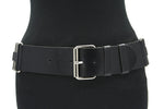 dames brede riem zwart leer 6 cm