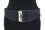 dames brede riem blauw 8 cm