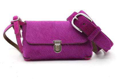 Dames riem hair-on purper