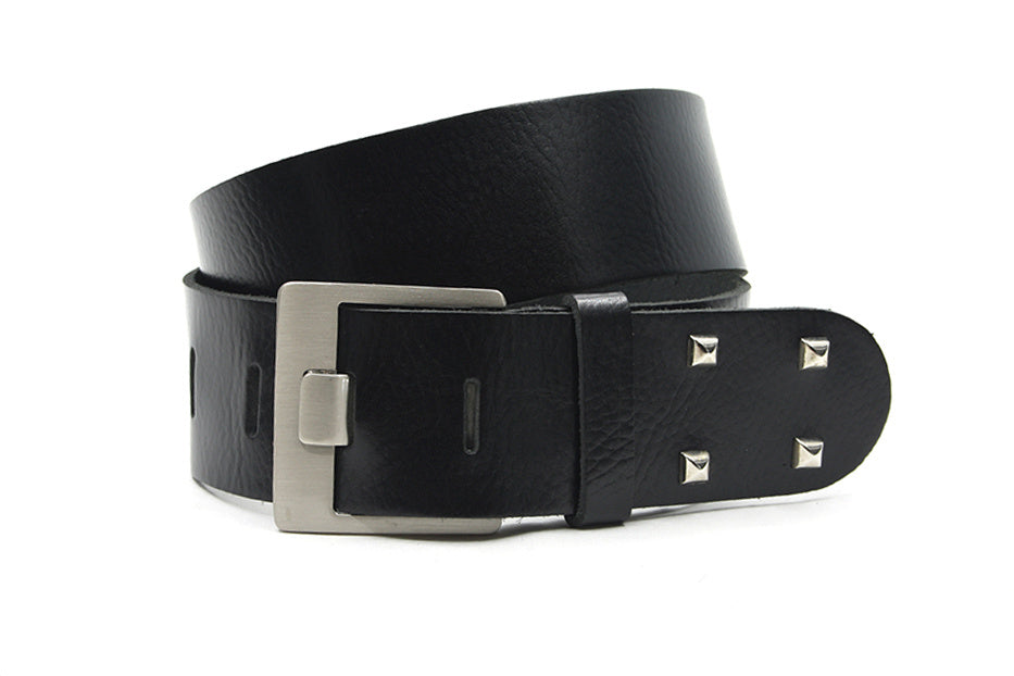 Dames afhang riem zwart met studs