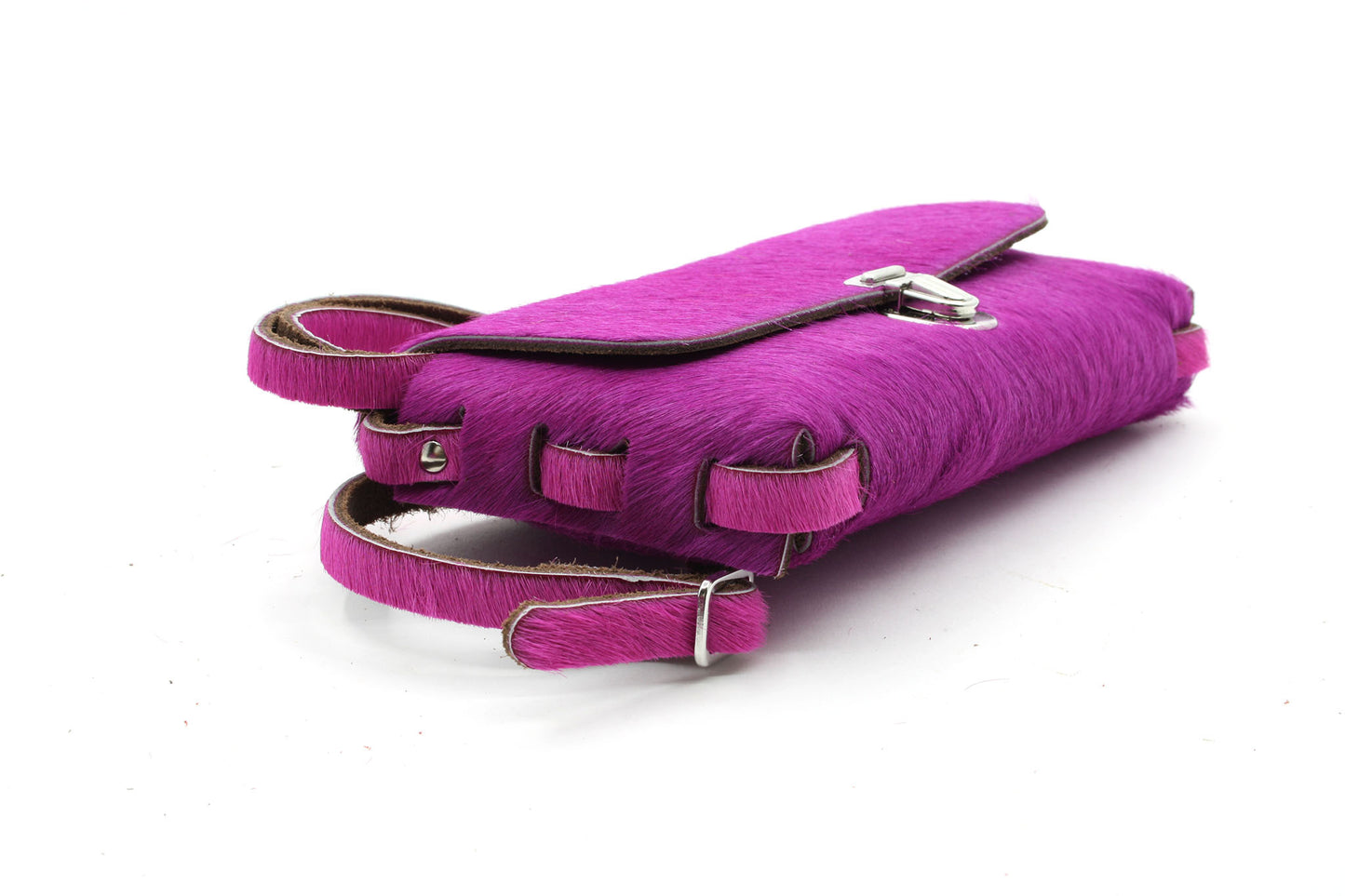 Dames riem hair-on purper