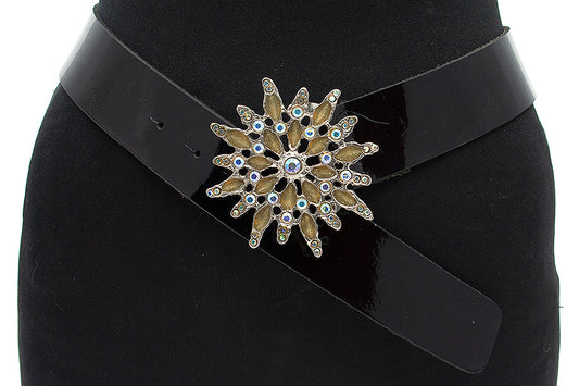 Dames lak riem zwart