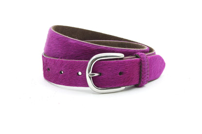 Dames riem hair-on purper