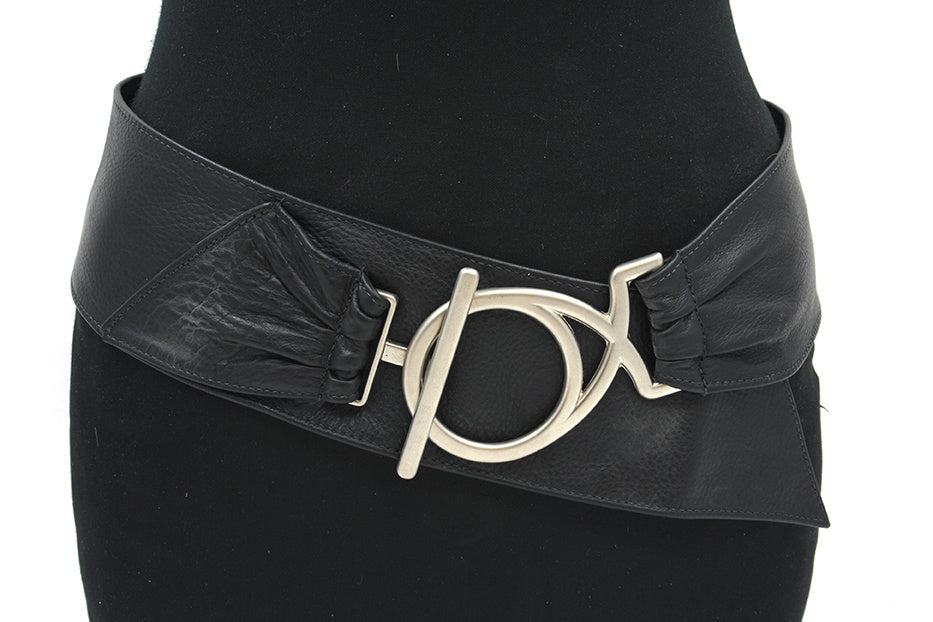 Dames nappa afhangriem zwart