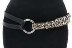 dames brede riem zwart leer 4 cm