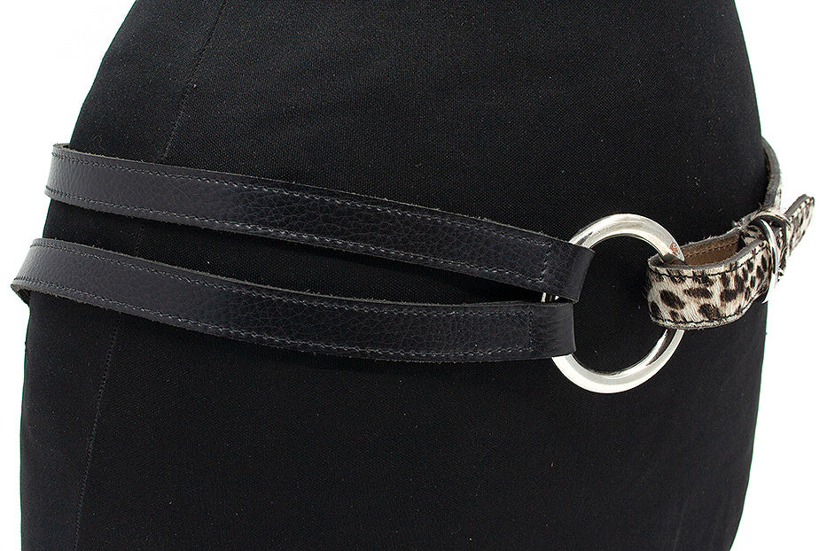 Afhang riem met leopard riempje