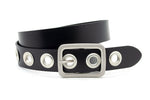 dames jeans riem zwart leer 3.5 cm