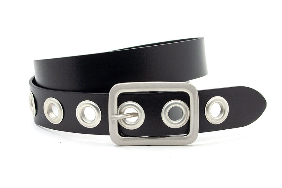 Zwarte punky jeansriem