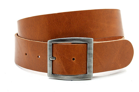 Stoere dames jeans riem cognac