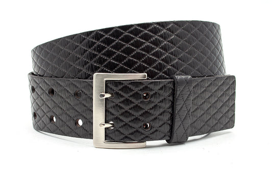 Damesceintuur zwart met dubbele doorn