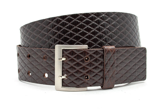 Damesceintuur bruin met dubbele doorn