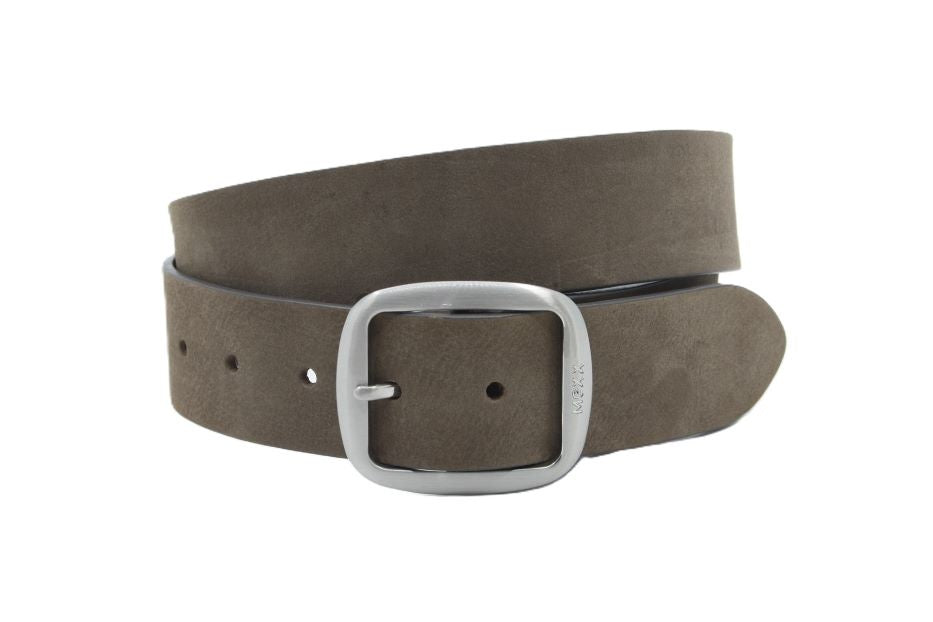 dames brede riem zwart leer 5 cm