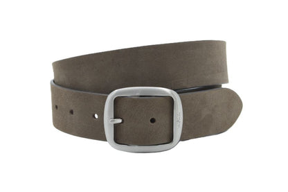 dames brede riem zwart leer 5 cm