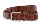 heren gevlochten riem midden bruin leer 3.5 cm