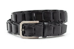 heren gevlochten riem zwart leer 3.5 cm