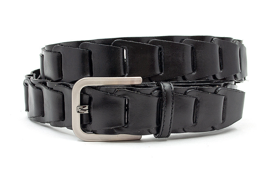 Zwarte fantasie vlecht riem heren