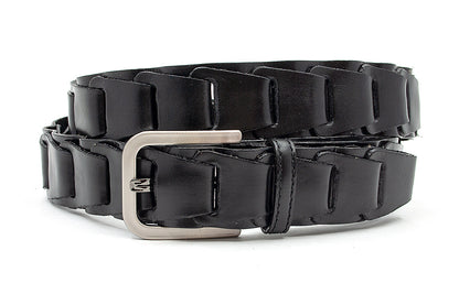 Zwarte fantasie vlecht riem heren