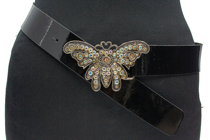 Dames riem zwart lak