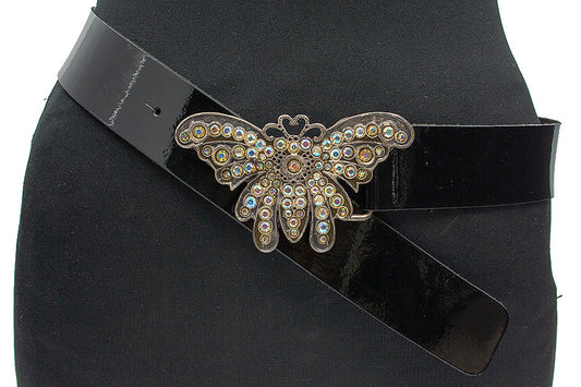 Dames riem zwart lak