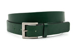 heren jeans riem groen leer 3.5 cm