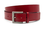 heren jeans riem rood leer 4 cm
