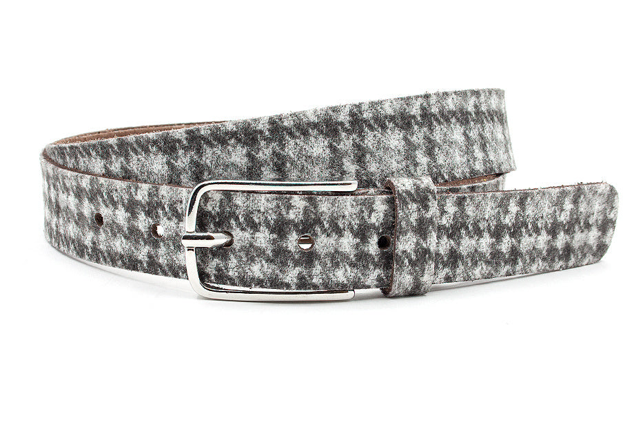 Dames riem pied-de-poule grijs